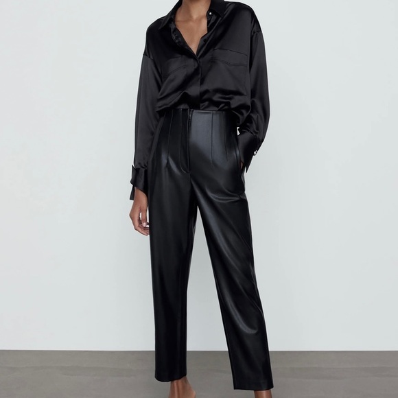 SOLD Zara Leather Pants - Picture 1 of 4